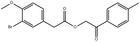 2-(4-methylphenyl)-2-oxoethyl (3-bromo-4-methoxyphenyl)acetate Struktur