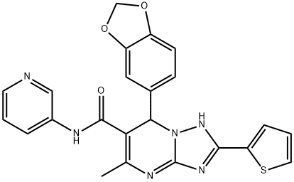 7-(1,3-benzodioxol-5-yl)-5-methyl-N-(3-pyridinyl)-2-(2-thienyl)-4,7-dihydro[1,2,4]triazolo[1,5-a]pyrimidine-6-carboxamide Struktur