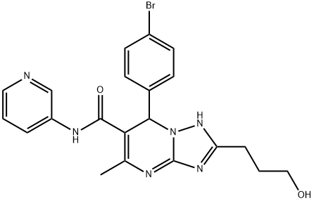 7-(4-bromophenyl)-2-(3-hydroxypropyl)-5-methyl-N-(3-pyridinyl)-4,7-dihydro[1,2,4]triazolo[1,5-a]pyrimidine-6-carboxamide Struktur