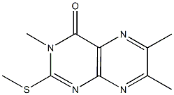 3,6,7-trimethyl-2-(methylsulfanyl)-4(3H)-pteridinone Struktur