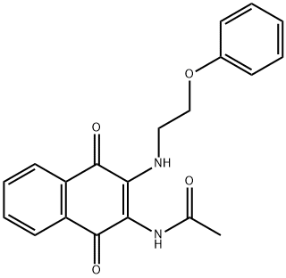 N-{1,4-dioxo-3-[(2-phenoxyethyl)amino]-1,4-dihydro-2-naphthalenyl}acetamide Struktur