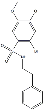 2-bromo-4,5-dimethoxy-N-(2-phenylethyl)benzenesulfonamide Struktur