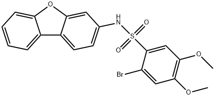 2-bromo-N-dibenzo[b,d]furan-3-yl-4,5-dimethoxybenzenesulfonamide Struktur