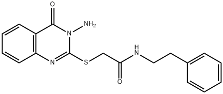 2-[(3-amino-4-oxo-3,4-dihydro-2-quinazolinyl)sulfanyl]-N-(2-phenylethyl)acetamide Struktur