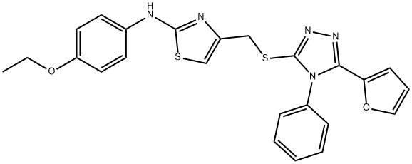 N-(4-ethoxyphenyl)-N-[4-({[5-(2-furyl)-4-phenyl-4H-1,2,4-triazol-3-yl]sulfanyl}methyl)-1,3-thiazol-2-yl]amine Struktur