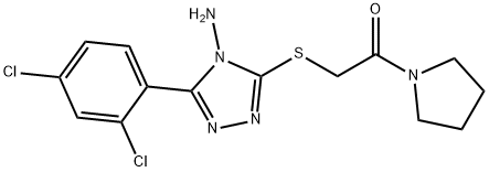 3-(2,4-dichlorophenyl)-5-{[2-oxo-2-(1-pyrrolidinyl)ethyl]sulfanyl}-4H-1,2,4-triazol-4-amine Struktur