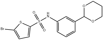 5-bromo-N-[3-(1,3-dioxan-2-yl)phenyl]-2-thiophenesulfonamide Struktur