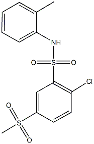 2-chloro-N-(2-methylphenyl)-5-(methylsulfonyl)benzenesulfonamide Struktur