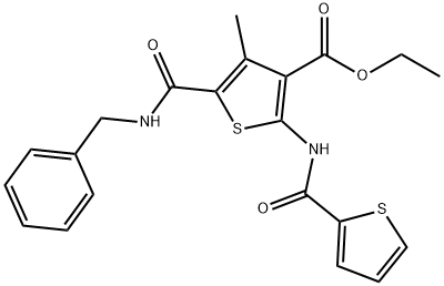 ethyl 5-[(benzylamino)carbonyl]-4-methyl-2-[(2-thienylcarbonyl)amino]-3-thiophenecarboxylate Struktur