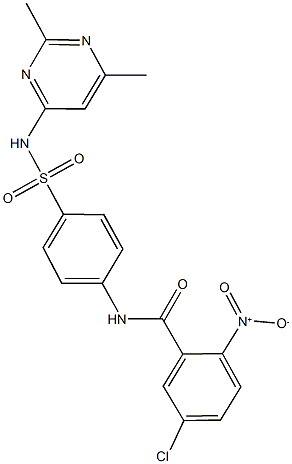 5-chloro-N-(4-{[(2,6-dimethyl-4-pyrimidinyl)amino]sulfonyl}phenyl)-2-nitrobenzamide Struktur