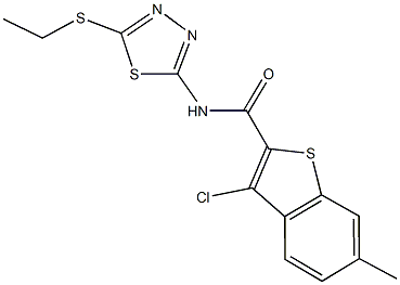 3-chloro-N-[5-(ethylsulfanyl)-1,3,4-thiadiazol-2-yl]-6-methyl-1-benzothiophene-2-carboxamide Struktur