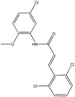 N-(5-chloro-2-methoxyphenyl)-3-(2,6-dichlorophenyl)acrylamide Struktur