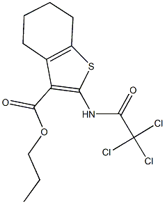 propyl 2-[(trichloroacetyl)amino]-4,5,6,7-tetrahydro-1-benzothiophene-3-carboxylate Struktur