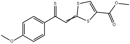 methyl 2-[2-(4-methoxyphenyl)-2-thioxoethylidene]-1,3-dithiole-4-carboxylate Struktur