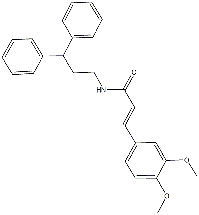 3-(3,4-dimethoxyphenyl)-N-(3,3-diphenylpropyl)acrylamide Struktur