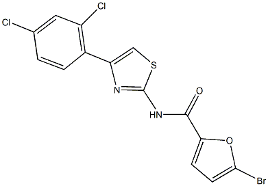 5-bromo-N-[4-(2,4-dichlorophenyl)-1,3-thiazol-2-yl]-2-furamide Struktur