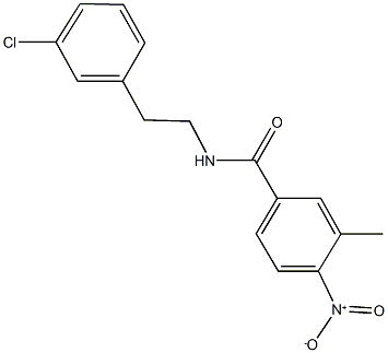 N-[2-(3-chlorophenyl)ethyl]-4-nitro-3-methylbenzamide Struktur