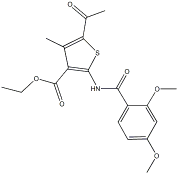 ethyl 5-acetyl-2-[(2,4-dimethoxybenzoyl)amino]-4-methyl-3-thiophenecarboxylate Struktur