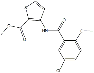 methyl 3-[(5-chloro-2-methoxybenzoyl)amino]-2-thiophenecarboxylate Struktur