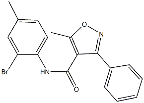 N-(2-bromo-4-methylphenyl)-5-methyl-3-phenyl-4-isoxazolecarboxamide Struktur