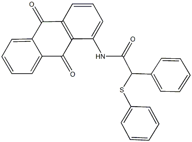 N-(9,10-dioxo-9,10-dihydro-1-anthracenyl)-2-phenyl-2-(phenylsulfanyl)acetamide Struktur