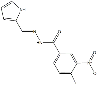 3-nitro-4-methyl-N'-(1H-pyrrol-2-ylmethylene)benzohydrazide Struktur