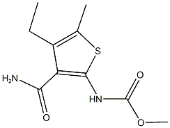 methyl 3-(aminocarbonyl)-4-ethyl-5-methyl-2-thienylcarbamate Struktur