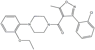 2-(4-{[3-(2-chlorophenyl)-5-methyl-4-isoxazolyl]carbonyl}-1-piperazinyl)phenyl ethyl ether Struktur