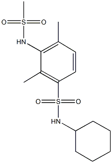 N-cyclohexyl-2,4-dimethyl-3-[(methylsulfonyl)amino]benzenesulfonamide Struktur