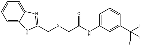 2-[(1H-benzimidazol-2-ylmethyl)sulfanyl]-N-[3-(trifluoromethyl)phenyl]acetamide Struktur