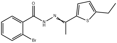 2-bromo-N'-[1-(5-ethyl-2-thienyl)ethylidene]benzohydrazide Struktur