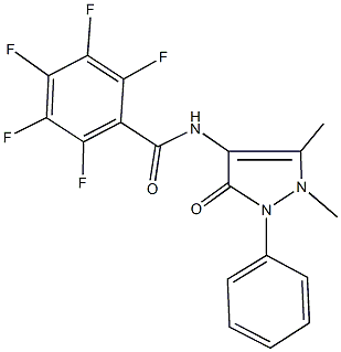 N-(1,5-dimethyl-3-oxo-2-phenyl-2,3-dihydro-1H-pyrazol-4-yl)-2,3,4,5,6-pentafluorobenzamide Struktur