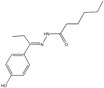 N'-[1-(4-hydroxyphenyl)propylidene]hexanohydrazide Struktur