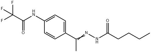 2,2,2-trifluoro-N-[4-(N-pentanoylethanehydrazonoyl)phenyl]acetamide Struktur