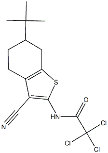 N-(6-tert-butyl-3-cyano-4,5,6,7-tetrahydro-1-benzothien-2-yl)-2,2,2-trichloroacetamide Struktur