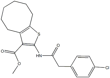 methyl 2-{[(4-chlorophenyl)acetyl]amino}-4,5,6,7,8,9-hexahydrocycloocta[b]thiophene-3-carboxylate Struktur