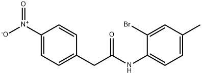 N-(2-bromo-4-methylphenyl)-2-{4-nitrophenyl}acetamide Struktur