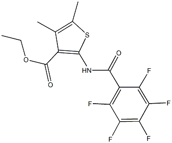 ethyl 4,5-dimethyl-2-[(2,3,4,5,6-pentafluorobenzoyl)amino]-3-thiophenecarboxylate Struktur