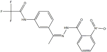 2,2,2-trifluoro-N-[3-(N-{2-nitrobenzoyl}ethanehydrazonoyl)phenyl]acetamide Struktur