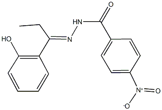 4-nitro-N'-[1-(2-hydroxyphenyl)propylidene]benzohydrazide Struktur