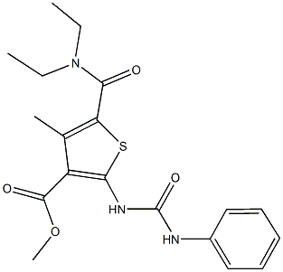 methyl 2-[(anilinocarbonyl)amino]-5-[(diethylamino)carbonyl]-4-methyl-3-thiophenecarboxylate Struktur