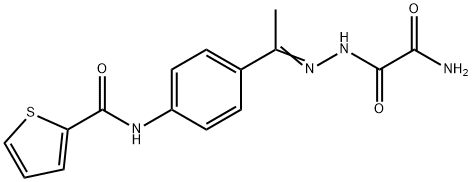 N-(4-{N-[amino(oxo)acetyl]ethanehydrazonoyl}phenyl)-2-thiophenecarboxamide Struktur