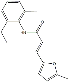 N-(2-ethyl-6-methylphenyl)-3-(5-methyl-2-furyl)acrylamide Struktur