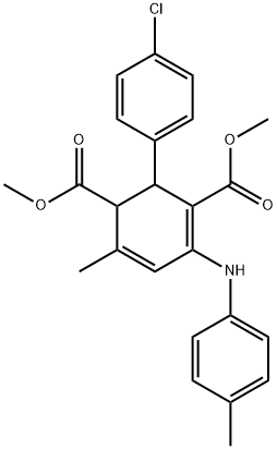 dimethyl 2-(4-chlorophenyl)-6-methyl-4-(4-toluidino)-3,5-cyclohexadiene-1,3-dicarboxylate Struktur