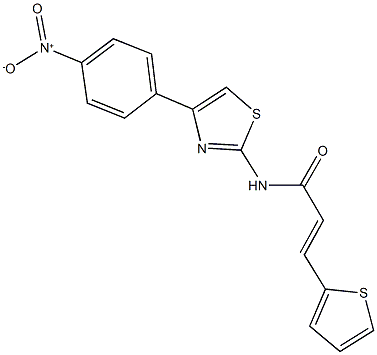 N-(4-{4-nitrophenyl}-1,3-thiazol-2-yl)-3-(2-thienyl)acrylamide Struktur