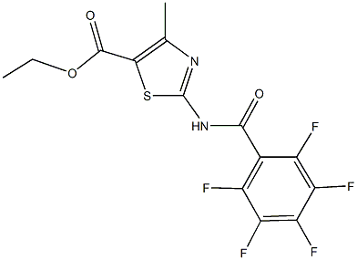 ethyl 4-methyl-2-[(2,3,4,5,6-pentafluorobenzoyl)amino]-1,3-thiazole-5-carboxylate Struktur