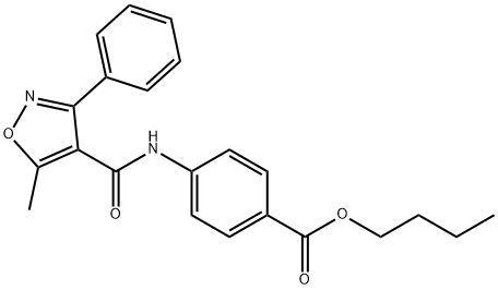 butyl 4-{[(5-methyl-3-phenyl-4-isoxazolyl)carbonyl]amino}benzoate Struktur