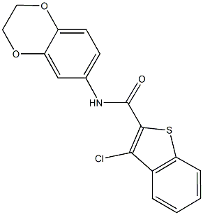 3-chloro-N-(2,3-dihydro-1,4-benzodioxin-6-yl)-1-benzothiophene-2-carboxamide Struktur