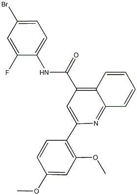 N-(4-bromo-2-fluorophenyl)-2-(2,4-dimethoxyphenyl)-4-quinolinecarboxamide Struktur