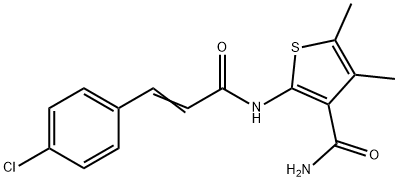 2-{[3-(4-chlorophenyl)acryloyl]amino}-4,5-dimethyl-3-thiophenecarboxamide Struktur